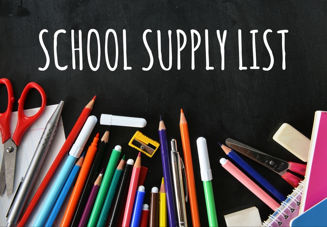  School Supply List